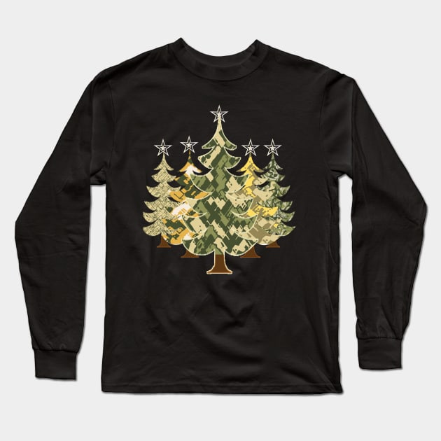 Camouflage Christmas tree. christmas gift idea Long Sleeve T-Shirt by DODG99